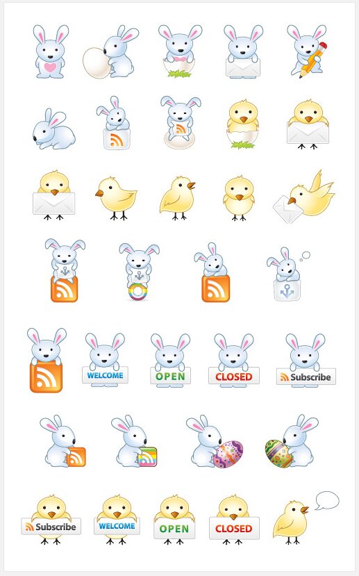 easter bunny pictures. Free Easter Bunny Icons Set