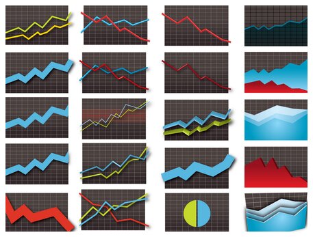 Vector Stock Market Graph Icons