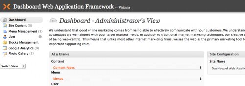 Open Source PHP Web Framework - Dashboard Framework