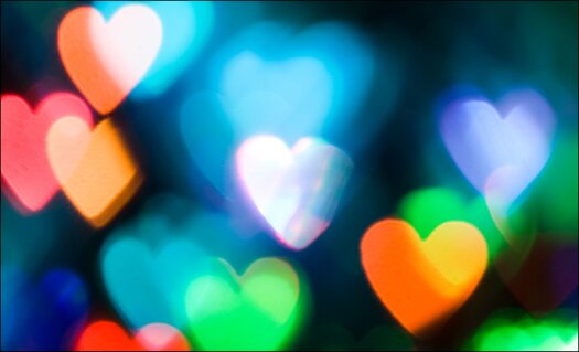 Bokeh Coloured Hearts Textures Pack