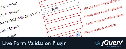 jQuery Live Form Validation Plugin