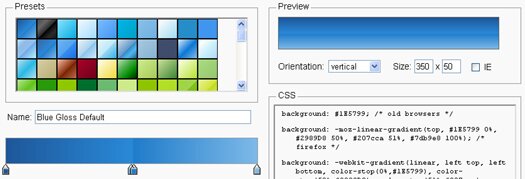 Photoshop-like CSS Gradient Generator