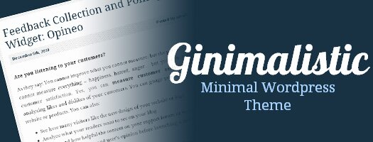 Free Minimal Wordpress Theme: Ginimalistic