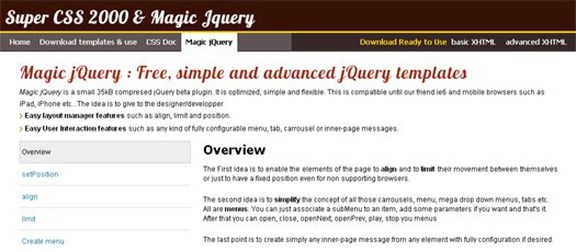 Advanced jQuery Templates For Layout and User Interaction Management