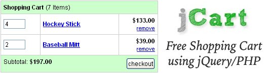 Open Source Ajax Shopping Cart Build Using jQuery and PHP