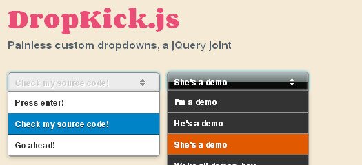 Creating Custom Dropdown Menus With DropKick.js