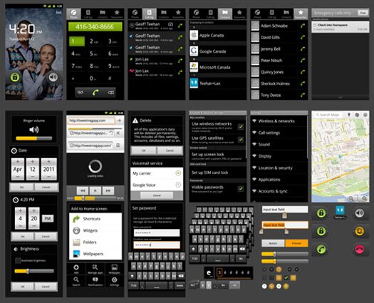 Free Android GUI Vector PSD
