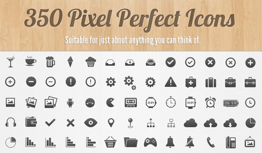 350 Free Pixel Perfect Glyphs Icons 